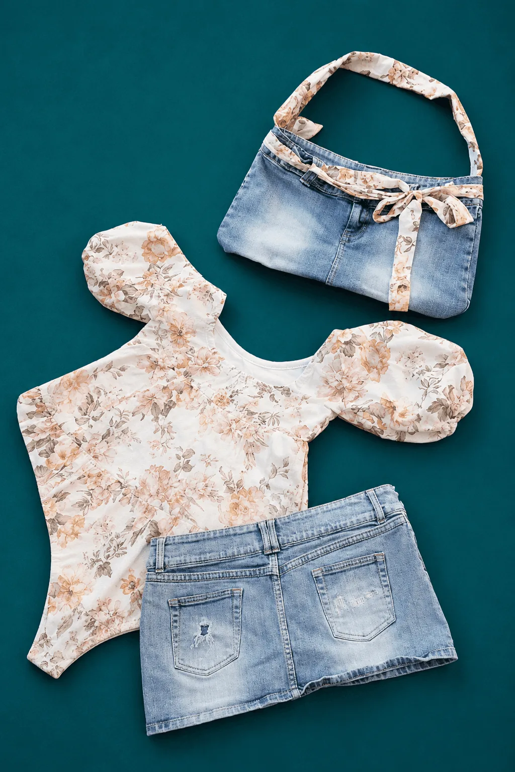 bag sewn from denim fabric
